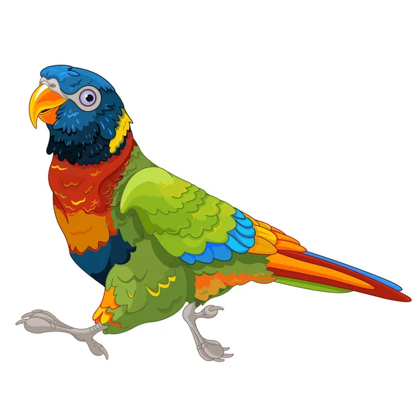 Parrot with green wings — Stock Vector