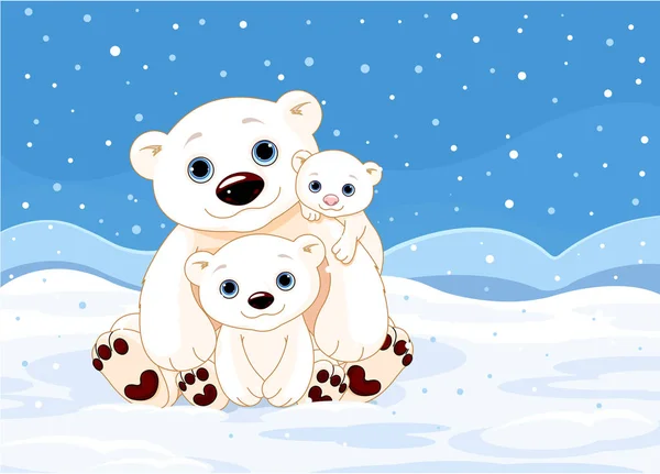 Famille de l'ours blanc — Image vectorielle