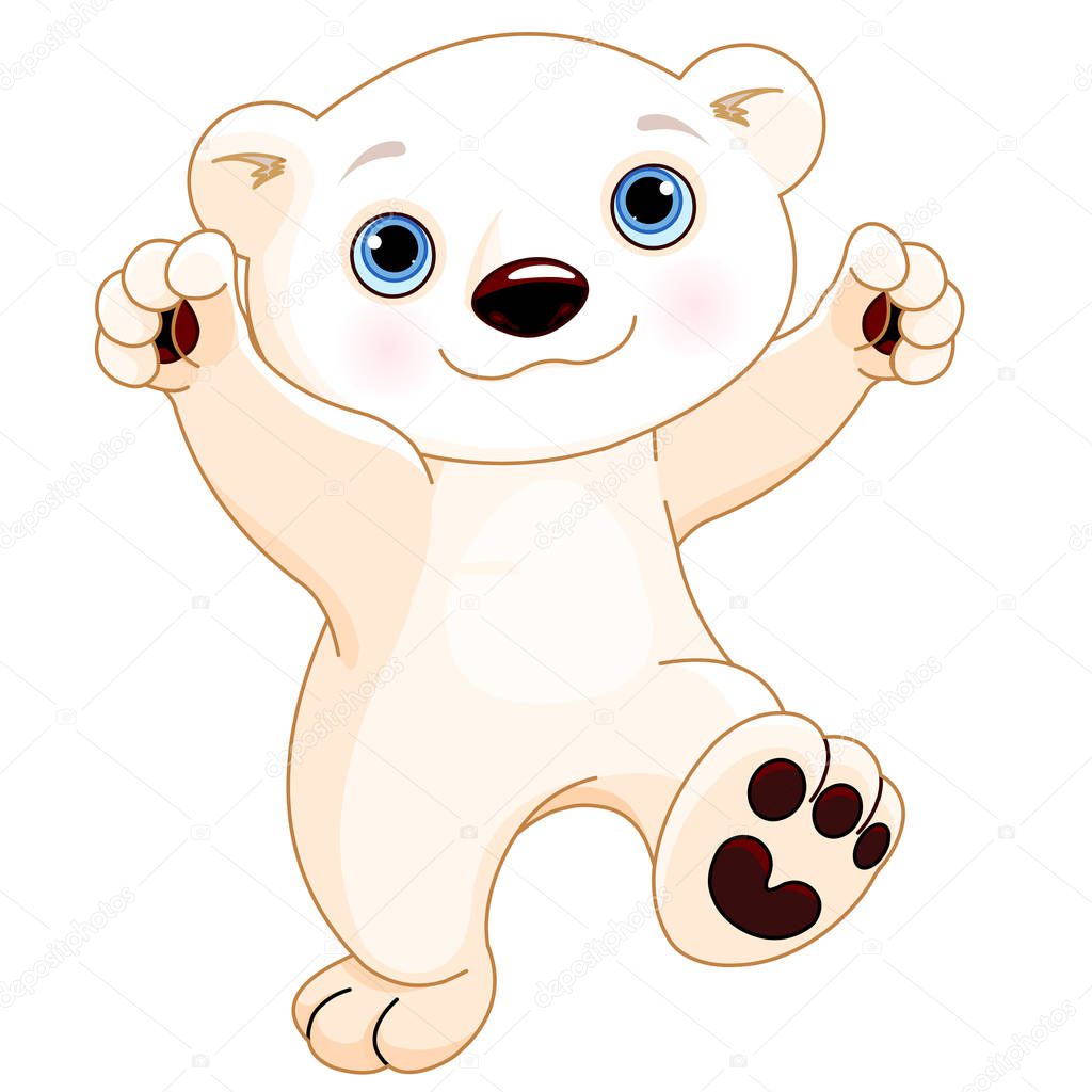 cute polar bear is dancing