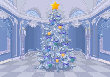 Parlayan yıldızlı Noel ağacı 