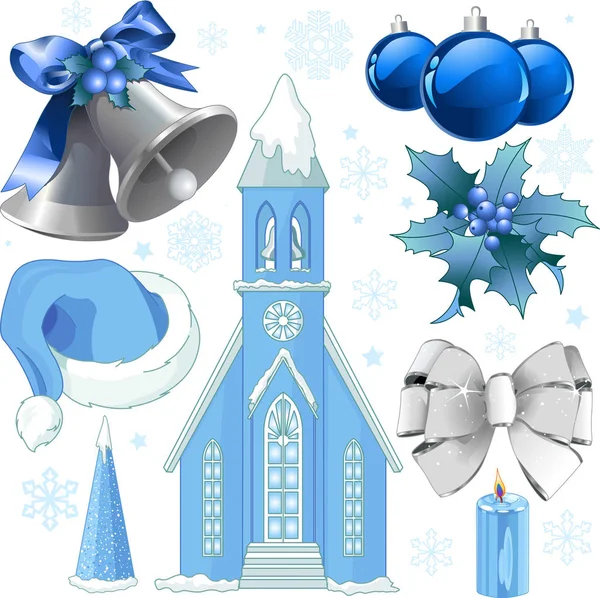 Christmas objects collection — Stock Vector