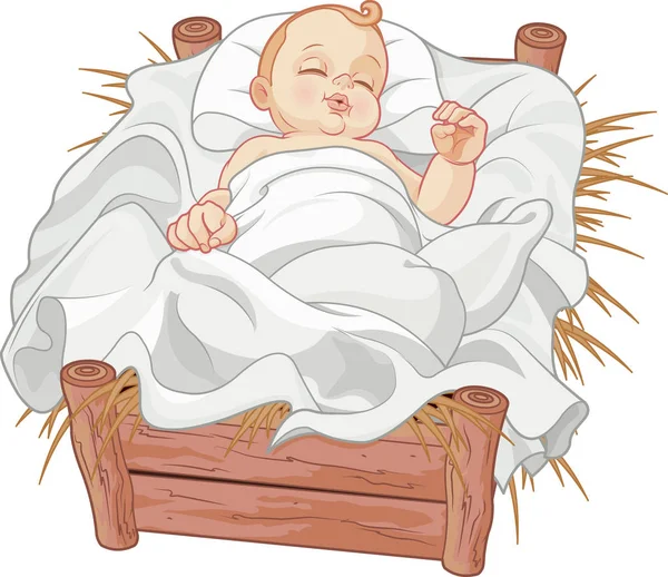 眠っている赤ちゃんのイエス — ストックベクタ