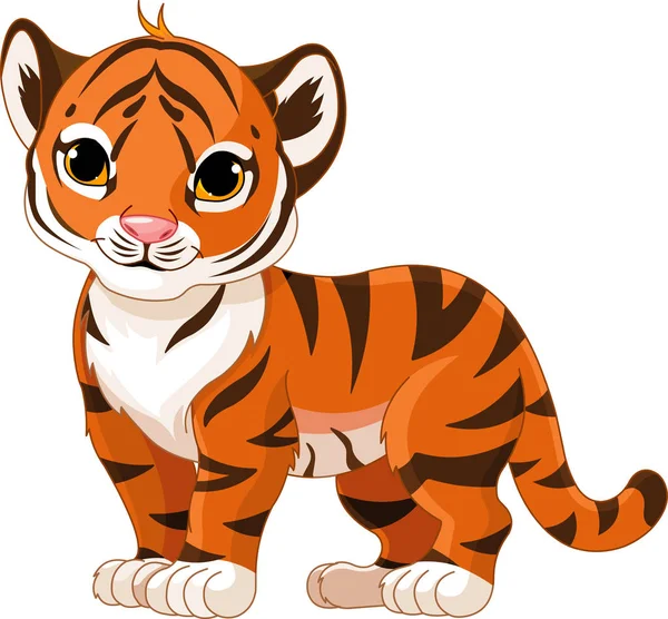 Lindo bebé tigre — Vector de stock