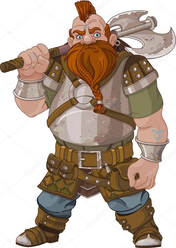 Fantasy style Dwarf with axe