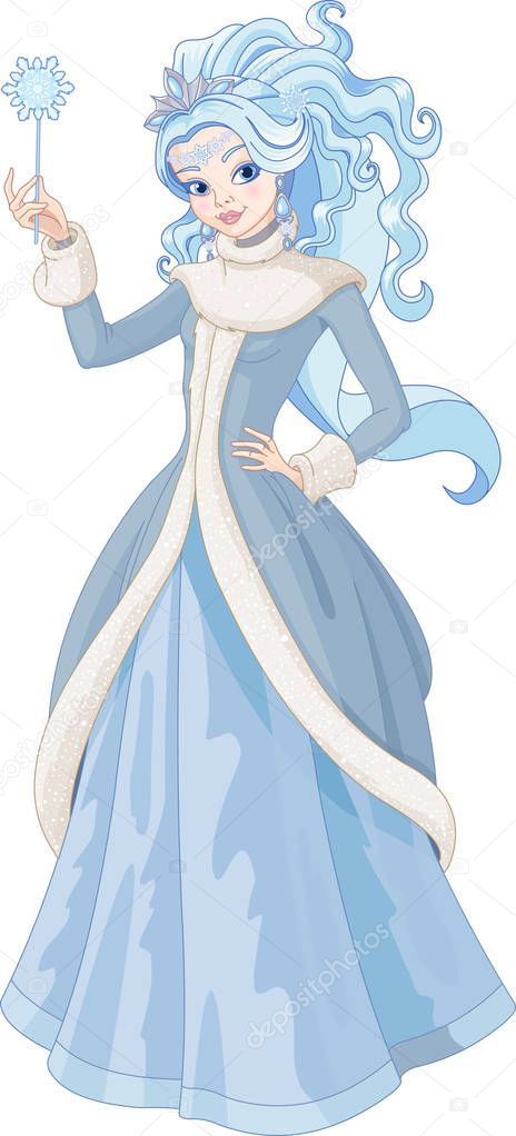  Snow Queen holding magic wand