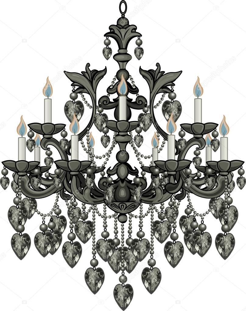 baroque black crystal chandelier