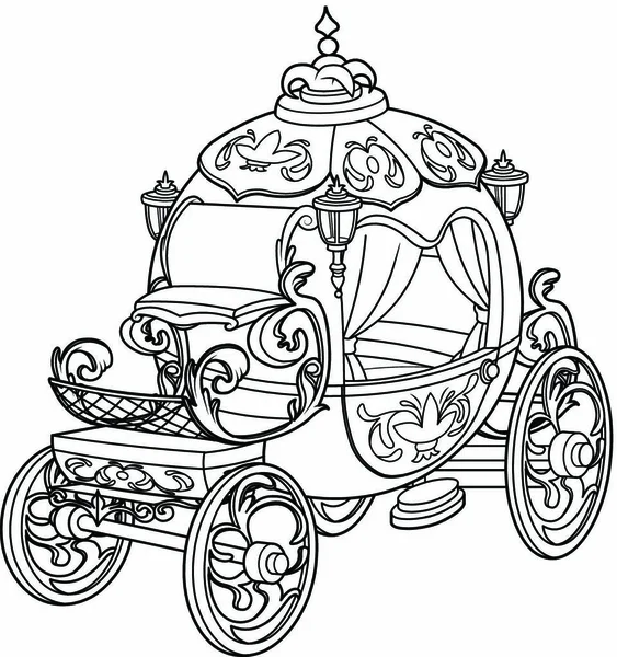 Cendrillon conte de fées voiture de citrouille — Image vectorielle