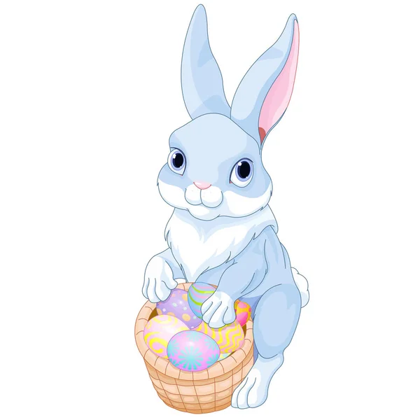 Кролик з різнокольоровими яйцями — стоковий вектор