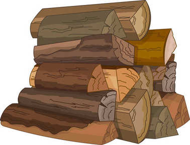 Kahverengi woodpiles çizgi film