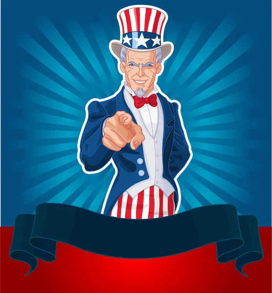 Uncle Sam poster — Stock Vector