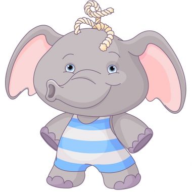 cute baby elephant boy clipart