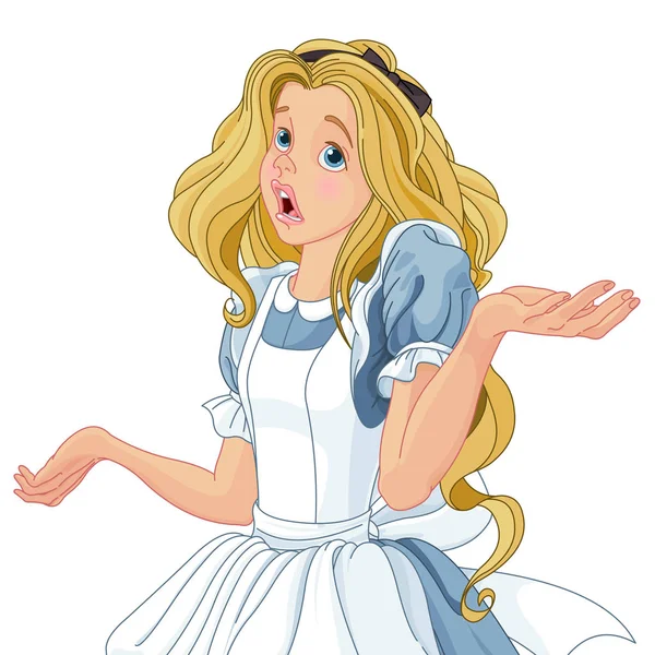 Alice extremely confused — Stock Vector