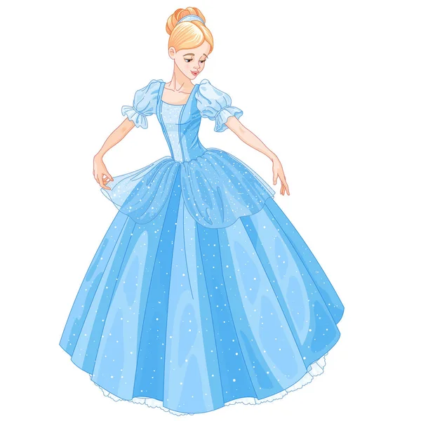 Cinderella dressed ball gown — Stock Vector