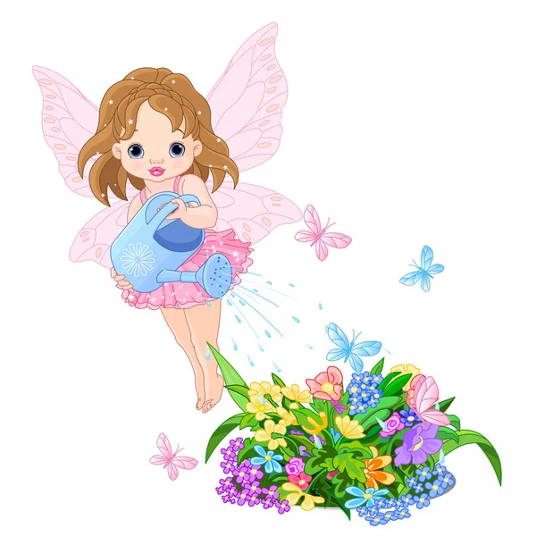 Illustration av söt baby fairy — Stock vektor