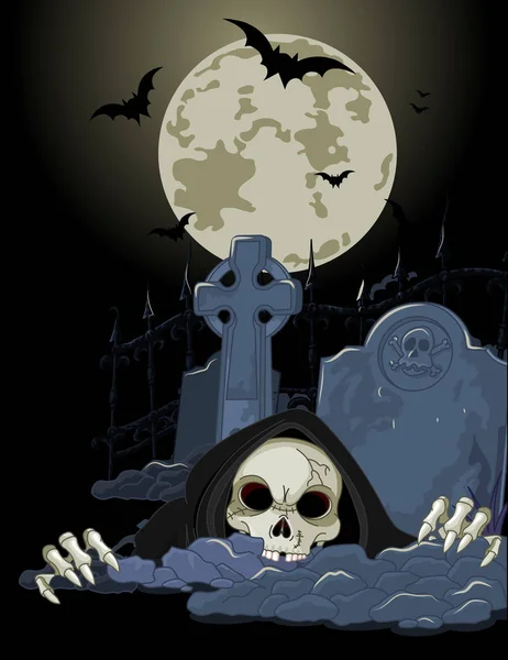 Halloween verschrikkelijk grim reaper — Stockvector