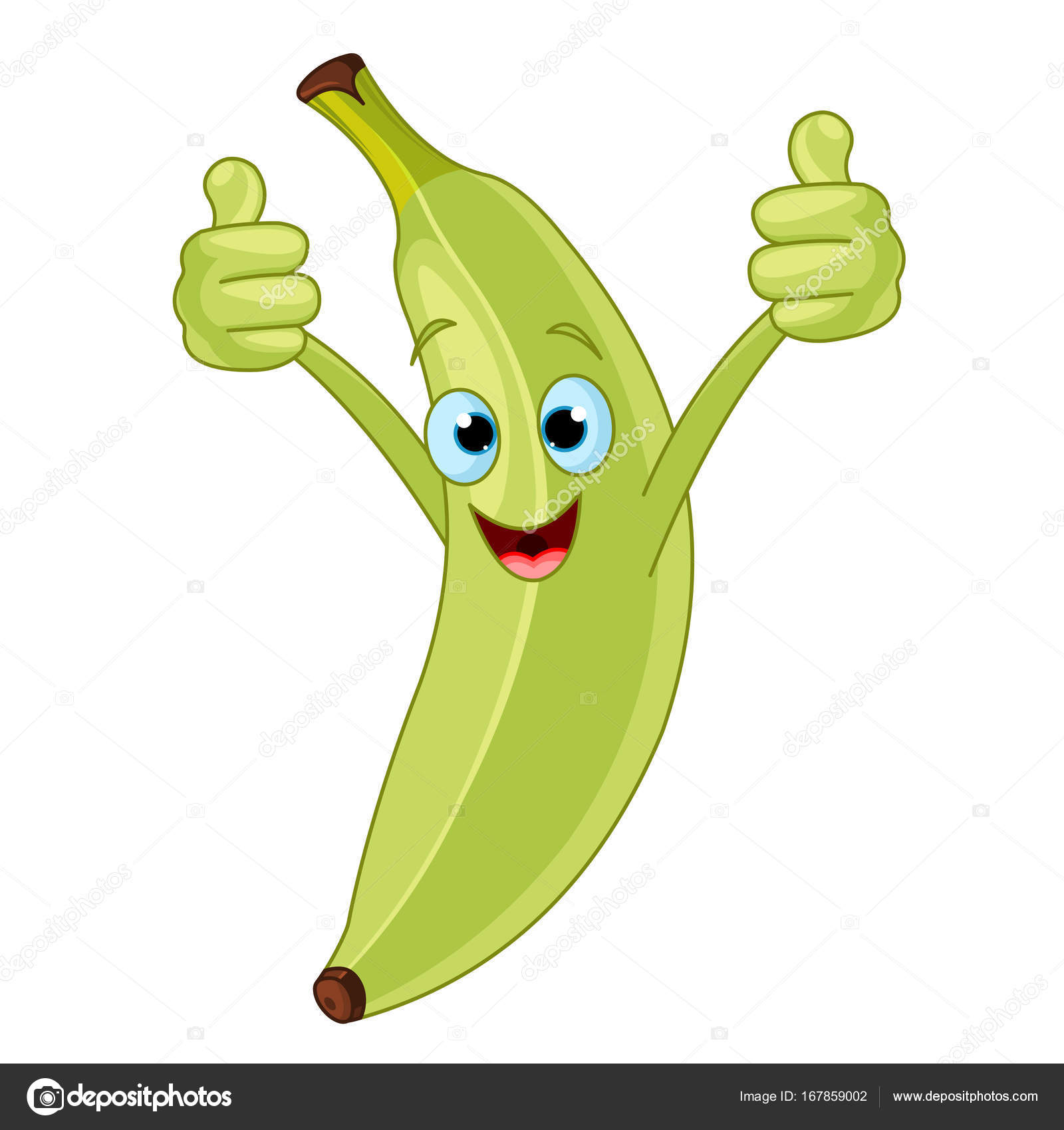 Vrolijke groene banaan vectorafbeelding door © Dazdraperma ⬇