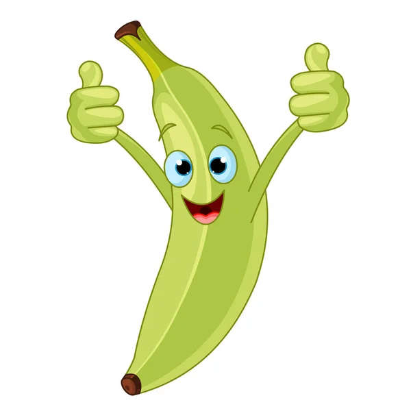 Весёлый зелёный банан — стоковый вектор