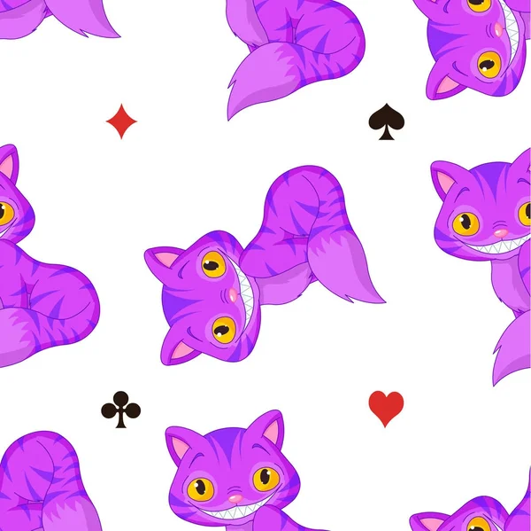 Фіолетовий Чеширський кіт — стоковий вектор
