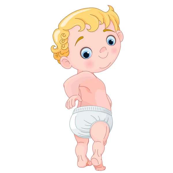 Χαριτωμένο Μωρό Αγόρι Εικονογράφηση Διάνυσμα — Διανυσματικό Αρχείο