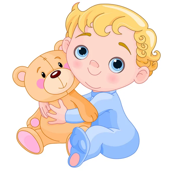 Cute Baby Ilustracji Wektorowych Pluszowego Misia — Wektor stockowy