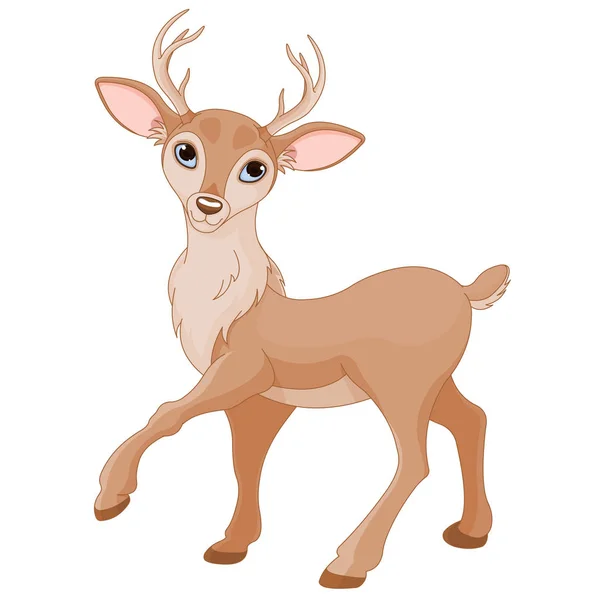 Cute Cartoon Deer Vector Illustration — Stock Vector