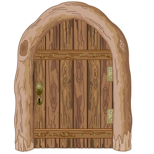 Ilustracja Wektorowa Kreskówka Drewniane Drzwi — Wektor stockowy