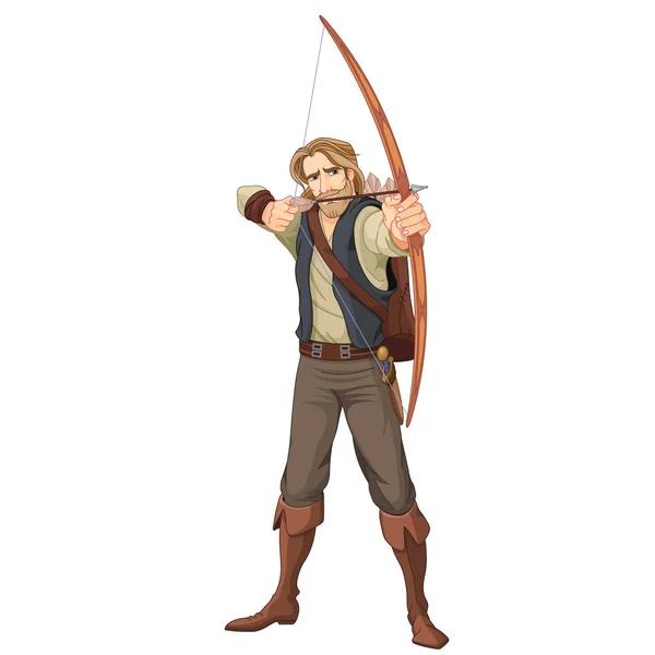 Çizgi Film Karakteri Robin Hood Vektör Çizim — Stok Vektör