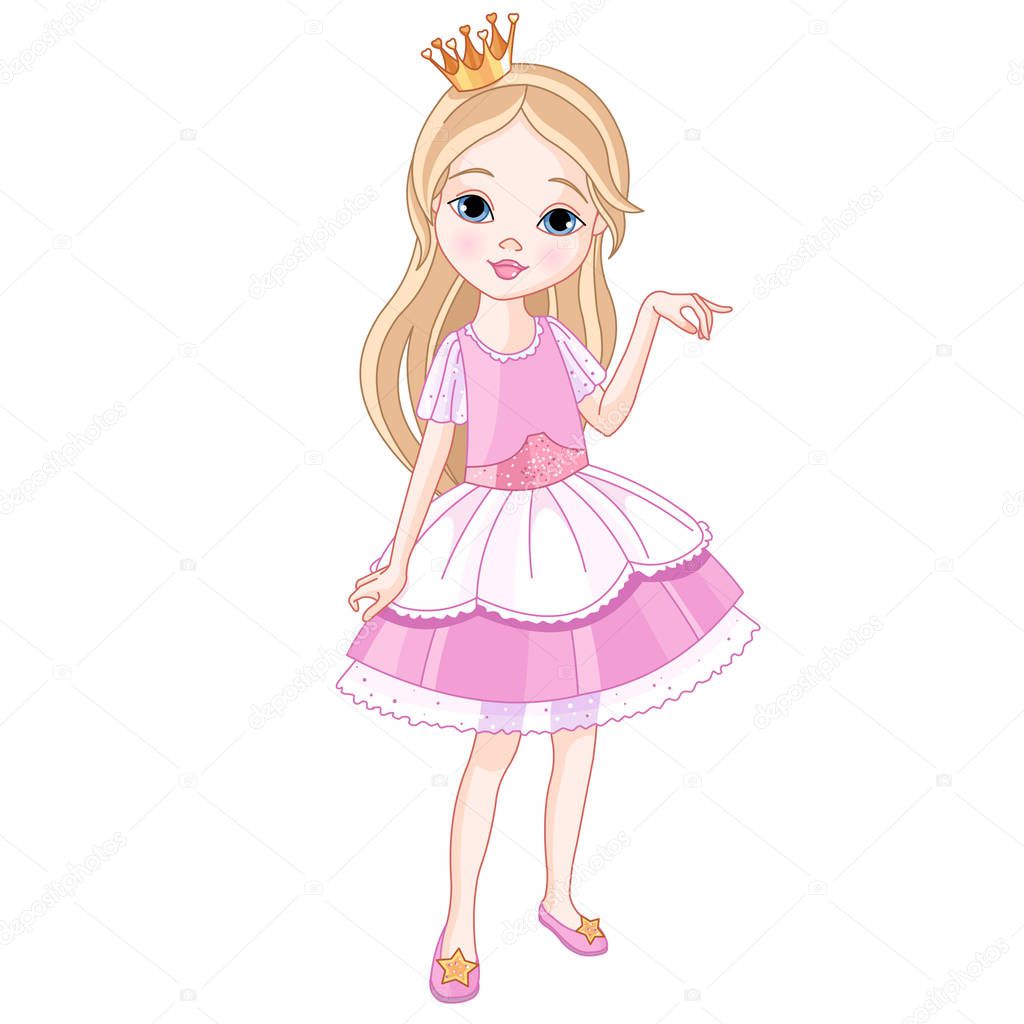 cartoon beautiful princess, vector illustration