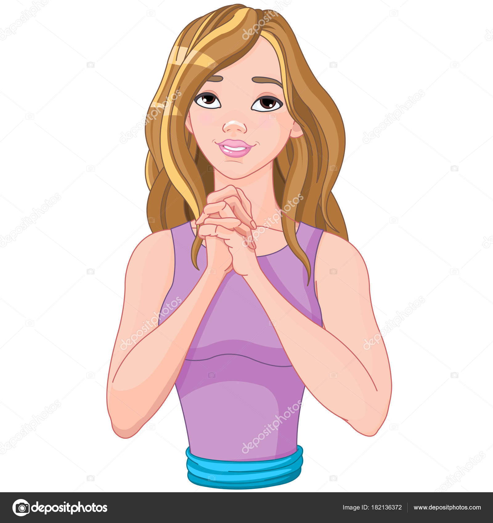 Vector Illustration Cute Cartoon Girl Praying Stock Vector Image by ©Dazdraperma #182136372 Vector Illustration Cute Cartoon Girl Praying Stock Vector Image by ©Dazdraperma #182136372