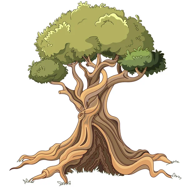 Vettore Illustrazione Maestoso Albero Verde — Vettoriale Stock