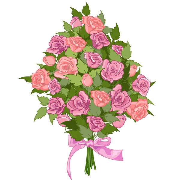 Rose Bunch Vector Illustration — Stock Vector