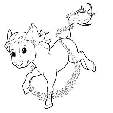 Küçük tatlı bir kızın vektör çizgisi.