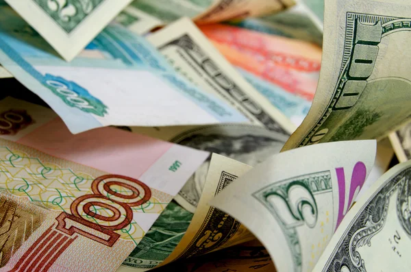 Ρούβλι Ρωσίας / δολαρίου νομισματικής κερδοσκοπίας. — Φωτογραφία Αρχείου