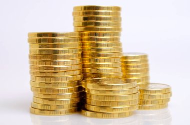 Sarı metal paraları.