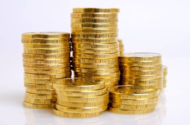 Sarı metal paraları.