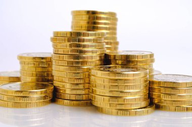 Sarı metal paraları.