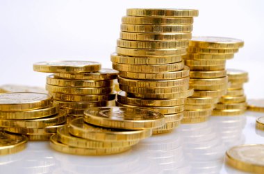 Sarı metal paraları.
