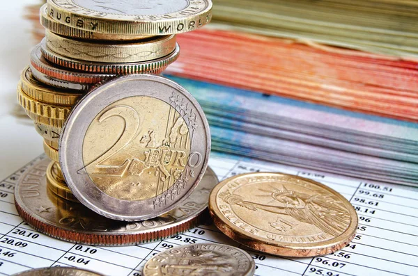 Euro rate on currency exchanges. — Stock Photo, Image