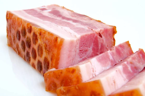 Speck geräuchert und gekocht. — Stockfoto