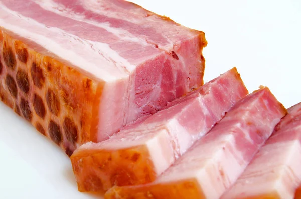 Speck geräuchert und gekocht. — Stockfoto