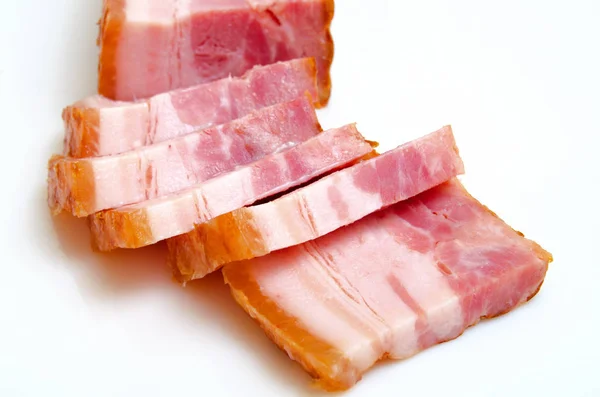 Bacon smoked and boiled. — Stock Photo, Image