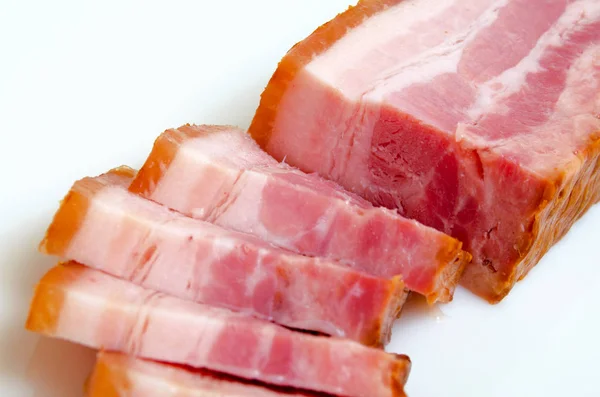 Bacon smoked and boiled. — Stock Photo, Image
