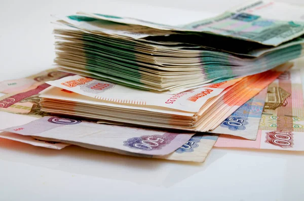 Cash Russian Rubles. — Stock Photo, Image