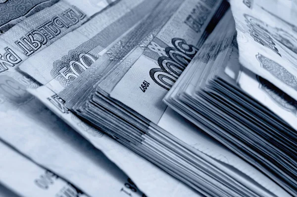 Rublos de dinheiro russos . — Fotografia de Stock