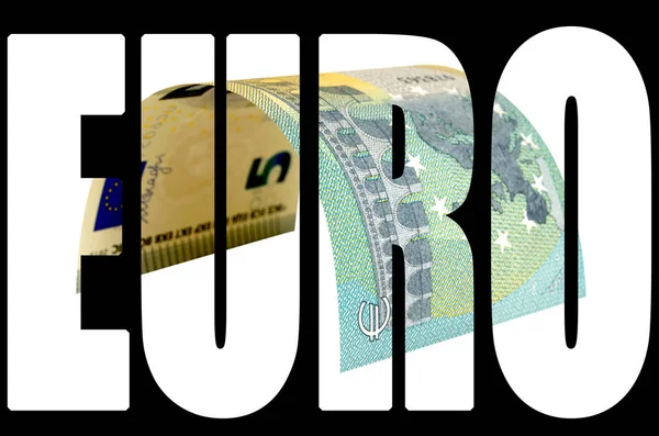 Nota de cinco euros isolada sobre fundo branco . — Fotografia de Stock