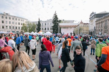 Nova Poshta Kiev yarı maraton. 09 Nisan 2017. Kyiv, Ukrayna