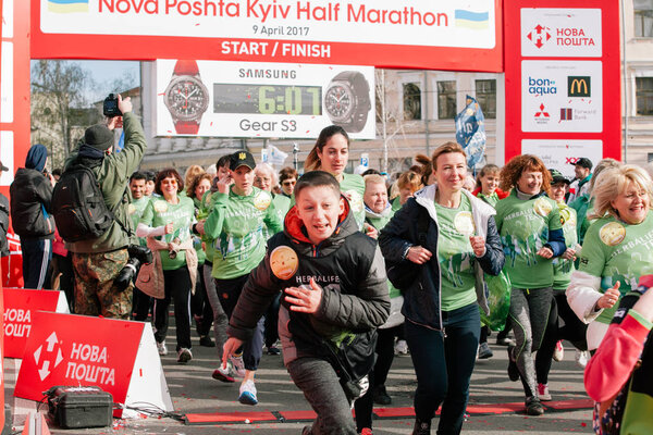 Herbalife team on the Nova Poshta Kyiv Half Marathon. 09 april 2017. Kyiv, Ukraine