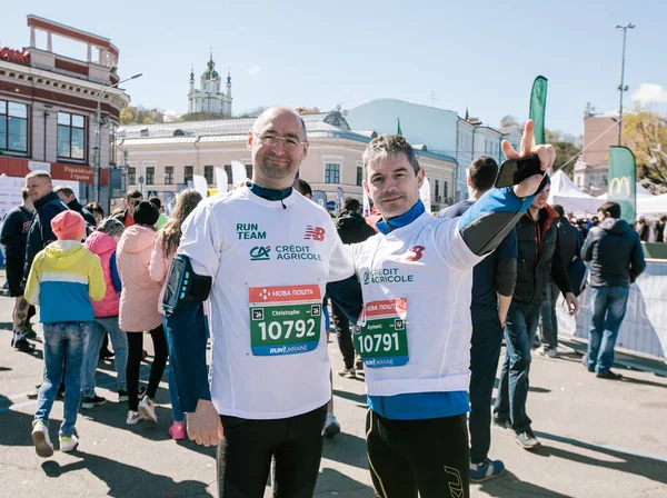 Europejskich graczy w Nova poczta Kijów półmaraton. 09 kwietnia 2017 r. — Zdjęcie stockowe