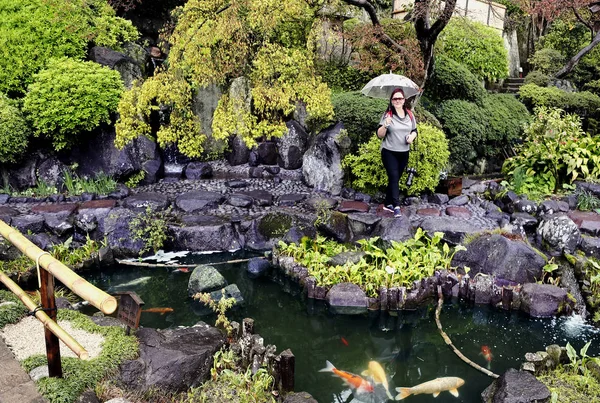 Magnificient japanese garden in Hasedera Temple — Stock Photo, Image