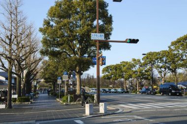 Temiz ve güzel Iwakuni kasaba sokaklarında
